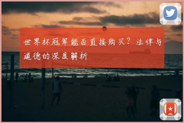 世界杯冠军能否直接购买？法律与道德的深度解析